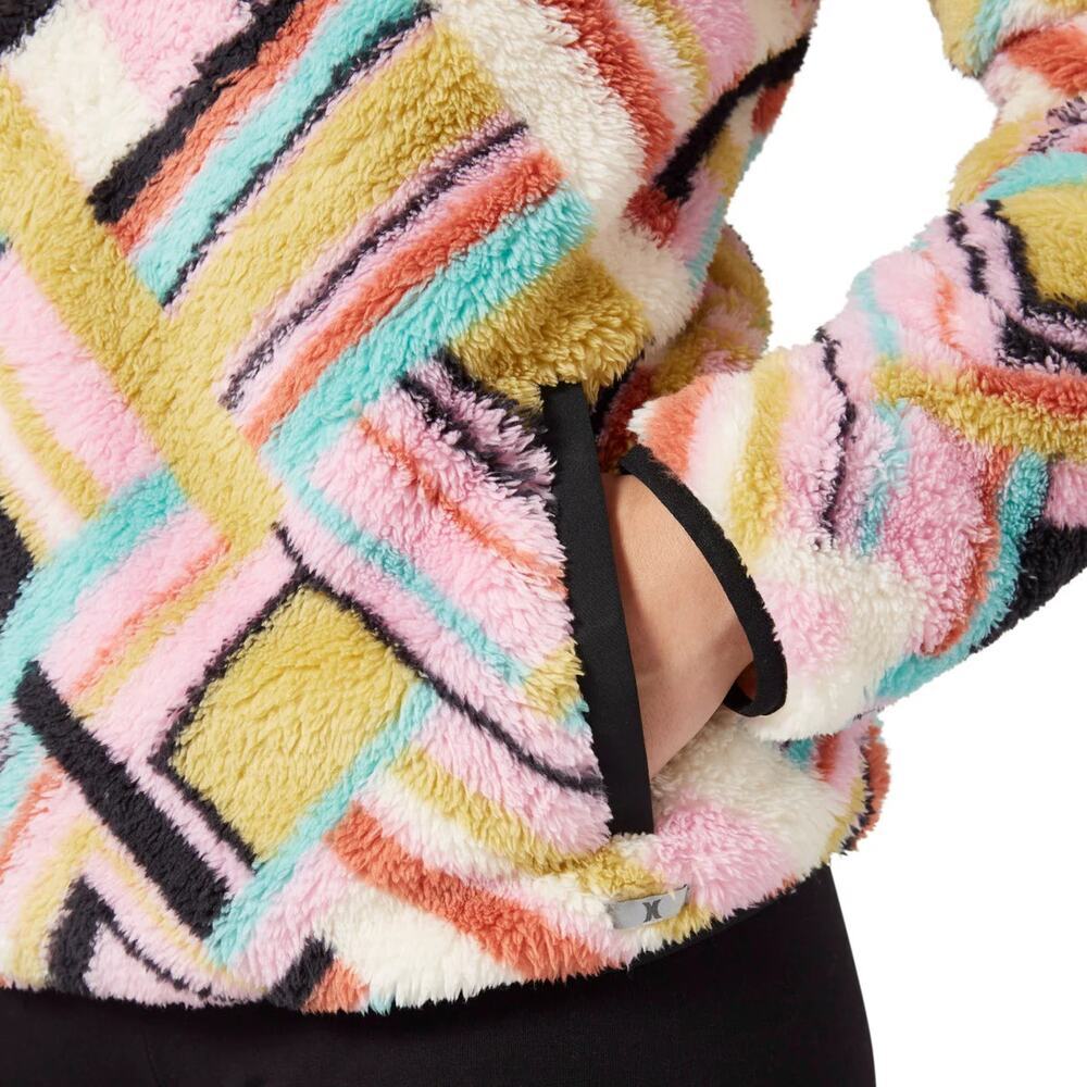 NWT Hurley Women's Snap Super Soft Plush Fleece Sweatshirt Pullover Top - Picture 4 of 7
